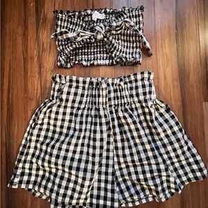 Top/short gingham set
